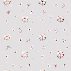 watercolor flowers seamless pattern.