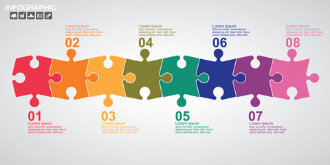 Design infographic Puzzle template 4 steps for business concept.