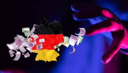 Euro Geldscheine und Coronavirus