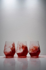 juice splash in a drinking glass