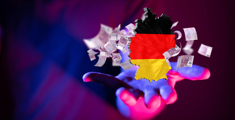 Euro Geldscheine und Coronavirus