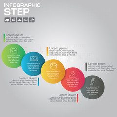 5 Steps Infographic Design Elements for Your Business Vector Illustration.