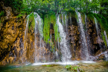 Beautiful Waterfalls in Plitvice national park, Croatia