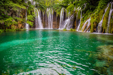 Scenic Waterfalls in Plitvice national park, Croatia