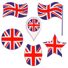 Flag of the UK Performed in Defferent Shapes