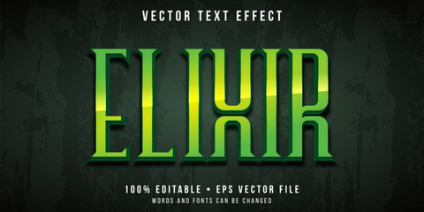 Editable text effect - green potion style