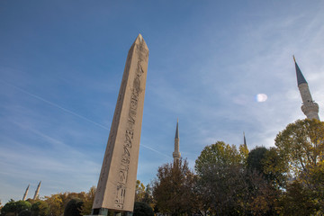 The Egyptian Obelisk and the Serpent Column, Sultan Ahmet Square, Istanbul, Turkey 
