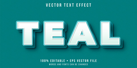 Editable text effect - teal color style