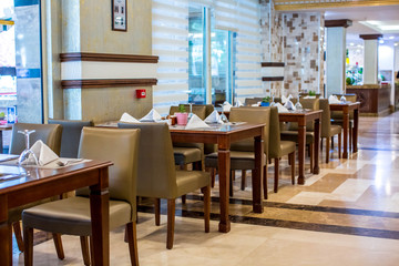 Cozy restaurant table setting