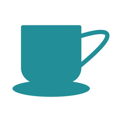 Tea cup icon flat. Vector illustration symbol with background