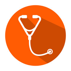 Stethoscope medical icon vector flat style illustration with color background