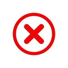 cross vector icon, false or wrong icon vector illustration