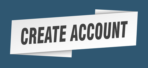 create account banner template. create account ribbon label sign
