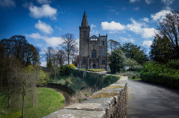 view of Dunfermline abbey, fife, Scotland, uk.