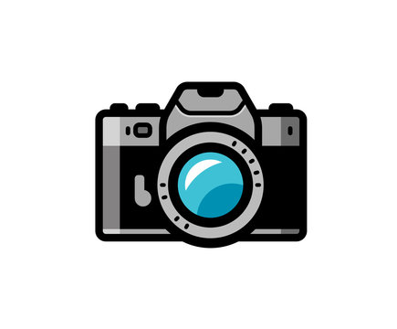 Photo camera icon. Vector illustration isolated on white background