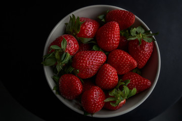 Organic strawberries in a bowl