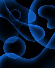 abstract background with circles And curves for dark theme. Transparent illustration for dark mode.
