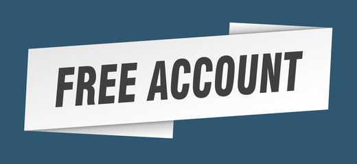 free account banner template. free account ribbon label sign