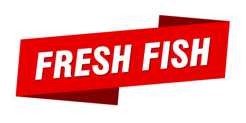 fresh fish banner template. fresh fish ribbon label sign