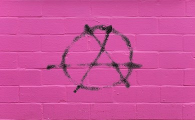 Circle A anarchy symbol on a wall