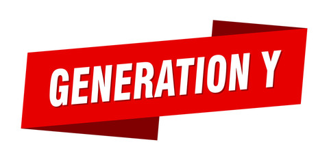 generation y banner template. generation y ribbon label sign