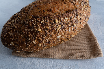 Homemade Freshly Baked Country Bread made from wheat and whole grain flour
