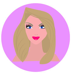 Face's girl with blue eyes. Vector. Icon for instagram story.