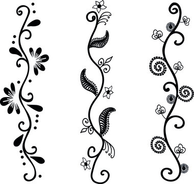 Ornament hand drawn divider collection. Vintage lines and borders. Doodle swirls and curls design elements. Vector illustration