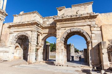 Fototapeta na wymiar Library of Celsus in Ephesus Ancient City, Izmir, Turkey