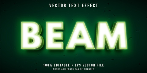 Editable text effect - glowing light beam style
