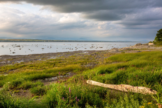 Low tide landscape on St-Lawrence river, Quebec