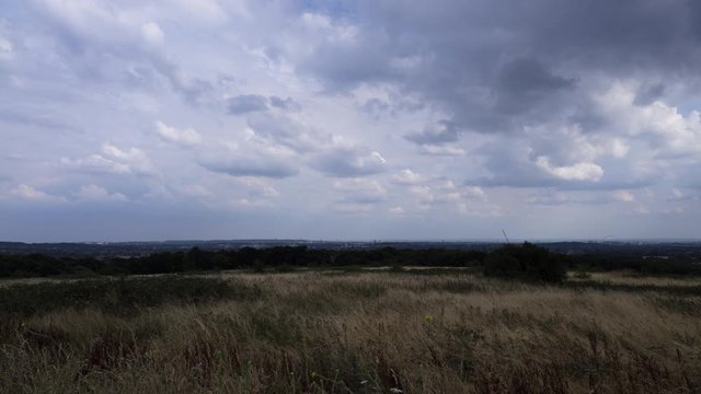 The distant London skyline as seen in a timelapse from Stanmore