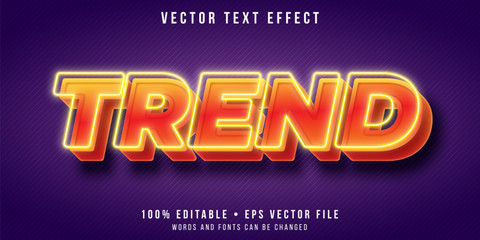 Naklejka na ściany i meble Editable text effect - glowing neon trend style