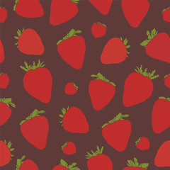 Seamless repeating pattern of strawberries