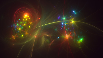 3D rendering abstract fractal light background