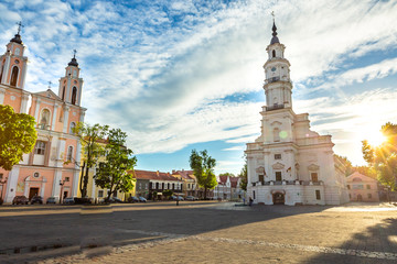 Naklejka premium Old town square of KaunasLithuania