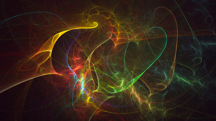 3D rendering abstract fractal light background