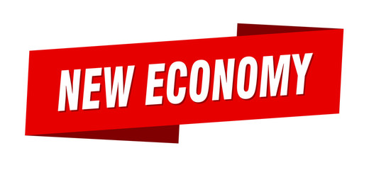 new economy banner template. new economy ribbon label sign