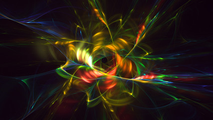 3D rendering abstract fractal light background