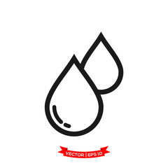 drop icon, water drop icon in trendy flat design