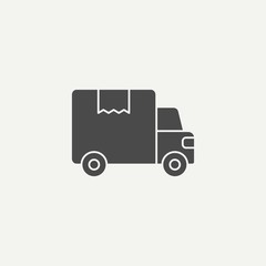 Delivery truck vector icon sign symbol
