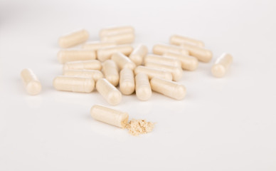 Fototapeta na wymiar Pills on a white background