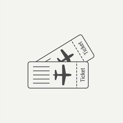 Plane ticket vector icon sign symbol