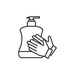 Hand soap icon in trendy flat design