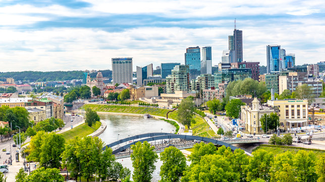 Vilnius city panorama, lithuania