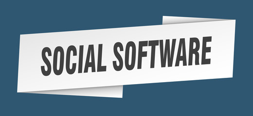 social software banner template. social software ribbon label sign