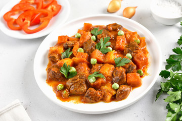 Beef stew with potatoes and carrots