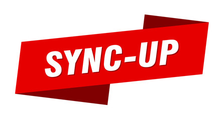 sync-up banner template. sync-up ribbon label sign