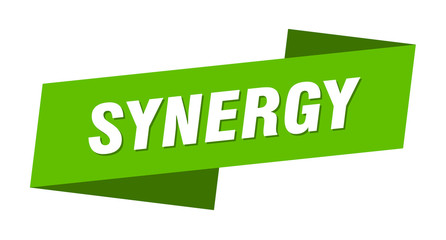 synergy banner template. synergy ribbon label sign
