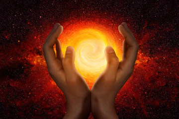 Hands in the starry universe